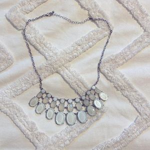 Silver and light blue accent necklace
